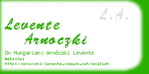 levente arnoczki business card